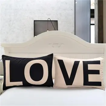 

30 Letter Printed Pillowcases PE15 Pillow Covers Bedding 2 Pcs 50*75 50*90 Rectangle Couple Decorative Pillow Cases Polyester