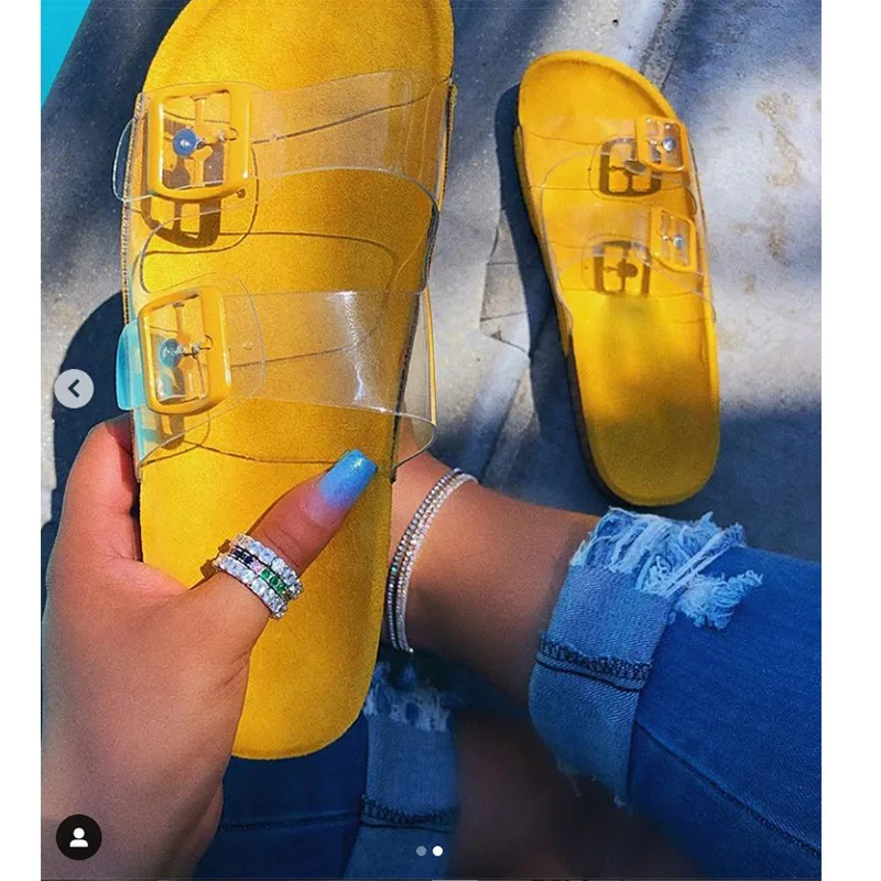 

Women Sandals New Flat Sandals For Summer Shoes Women Flip Flops Plus Size 43 Beach Shoes Transparent Sandalias Mujer Slippers