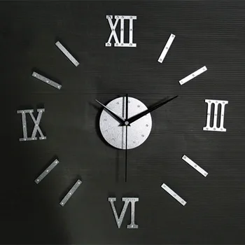 

Creative DIY Wall Clock Modern Design Roman Numbers Clocks Vintage Retro Style Wall Watch Mute Acrylic Stickers Home Decor