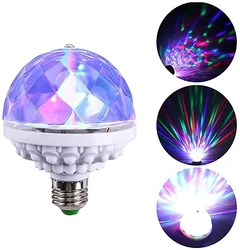 Lumière de scène LED RGB, boule magique rotative en cristal, ampoule LED E27 6W, lampe pour fête Disco DJ effet de noël 