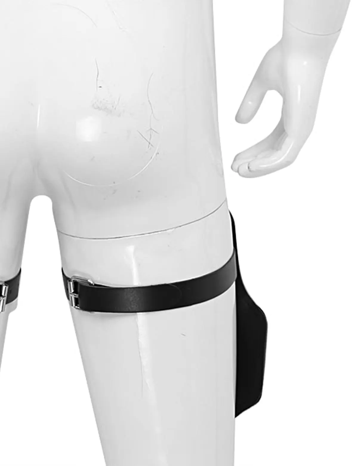 YiZYiF Men Harness Belt Cosplay Faux Leather Dual Sword Carrying Back Scabbard Holder Pistol Holster Costumes -Zentai shop online H27ba02a39a1847b1a607cf023fa3ac687.jpg