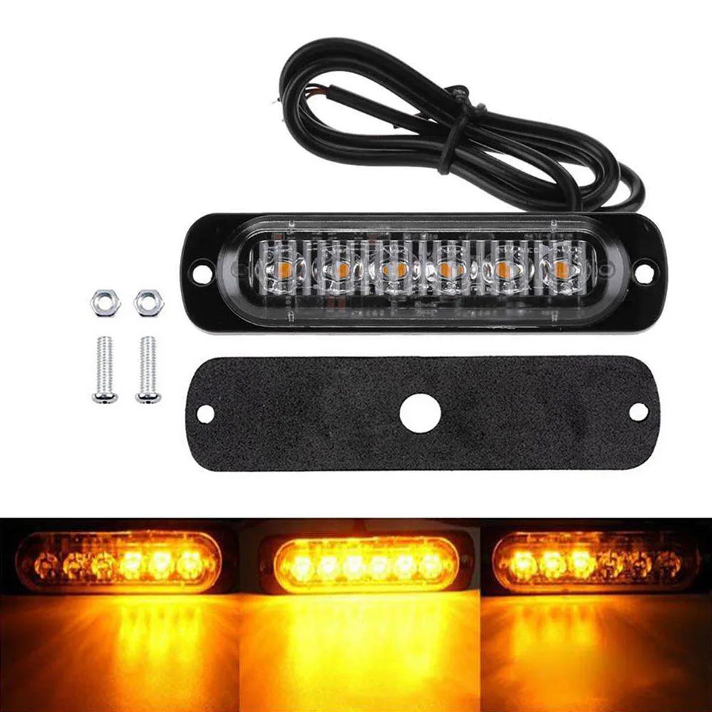 

12/24V 6 LED Car Truck Emergency Warning LED Strobe Side Marker light for Auto Truck Trailer Led Signal Tail Light
