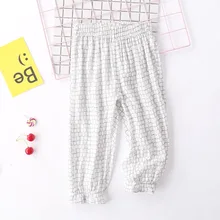 Летняя детская одежда в Корейском стиле; Детские противомоскитные штаны из чистого хлопка для маленьких девочек