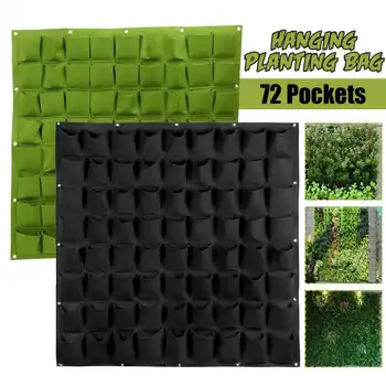 

72-Pocket Wall Hanging Planter Bag Vertical Gardening Wall Hanging Flower Grass Vegetable Planter Grow Bag Garden Supplies