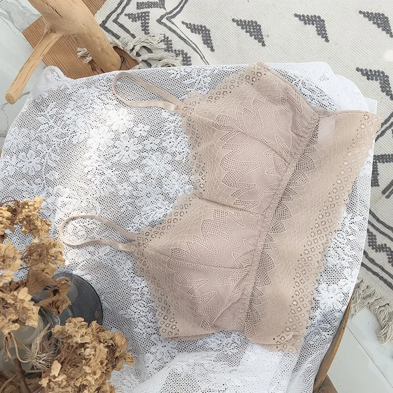 Тонкий французский стиль Bralette летний Сказочный кружевной красивый задний камзол