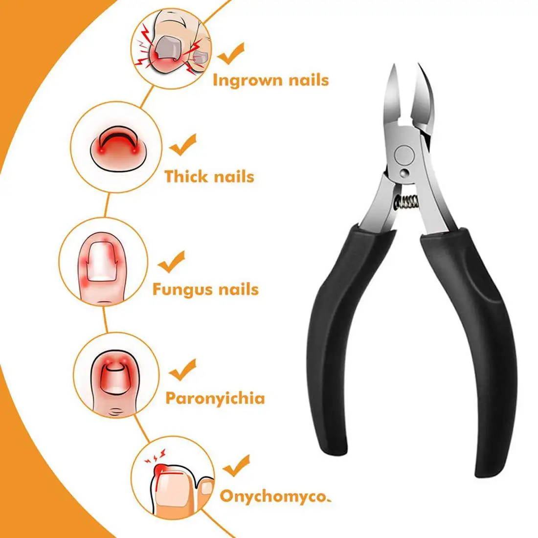 Toe Nail Clippers for Thick Nails and Ingrown Toenails, Heavy Duty