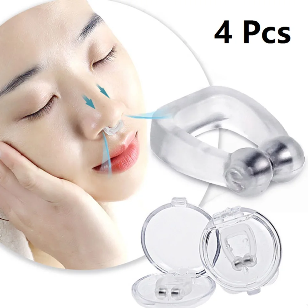 4pcs Anti Snoring Nose Clip Ring Nasal Dilator Easy Breathe Snoring