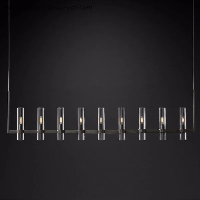 KOSTKING Американский Лофт RH E14 Led люстра золото/черный/хромированная Подвеска Люстра Освещение Фойе Ретро Стеклянные оттенки светодиодное освещение