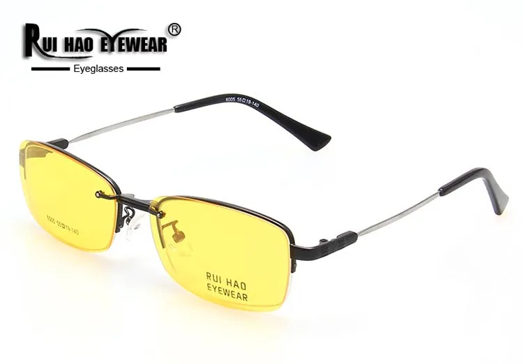 Модная оправа для очков Memory Temple Rui Hao Eyewear брендовая оправа для очков мужские и желтые солнцезащитные очки для ночного видения 6005