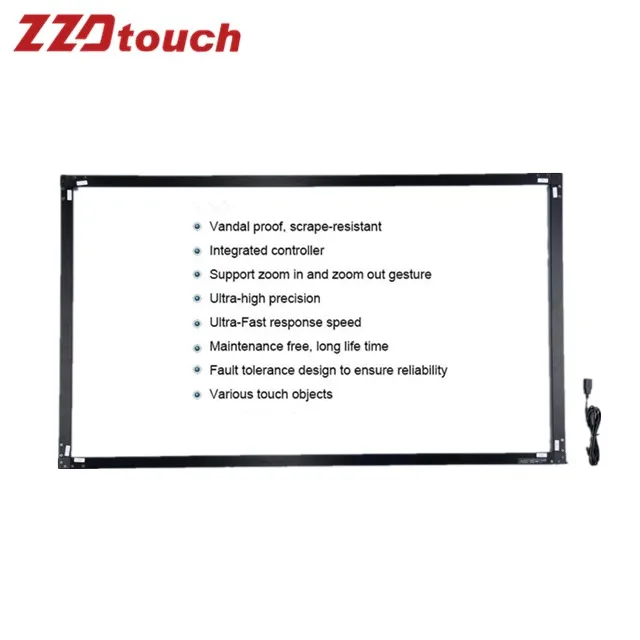 Infrared IR Touch Screen Overlay kit for 65 inch 10 points IR Touch Frame for interactive kiosk