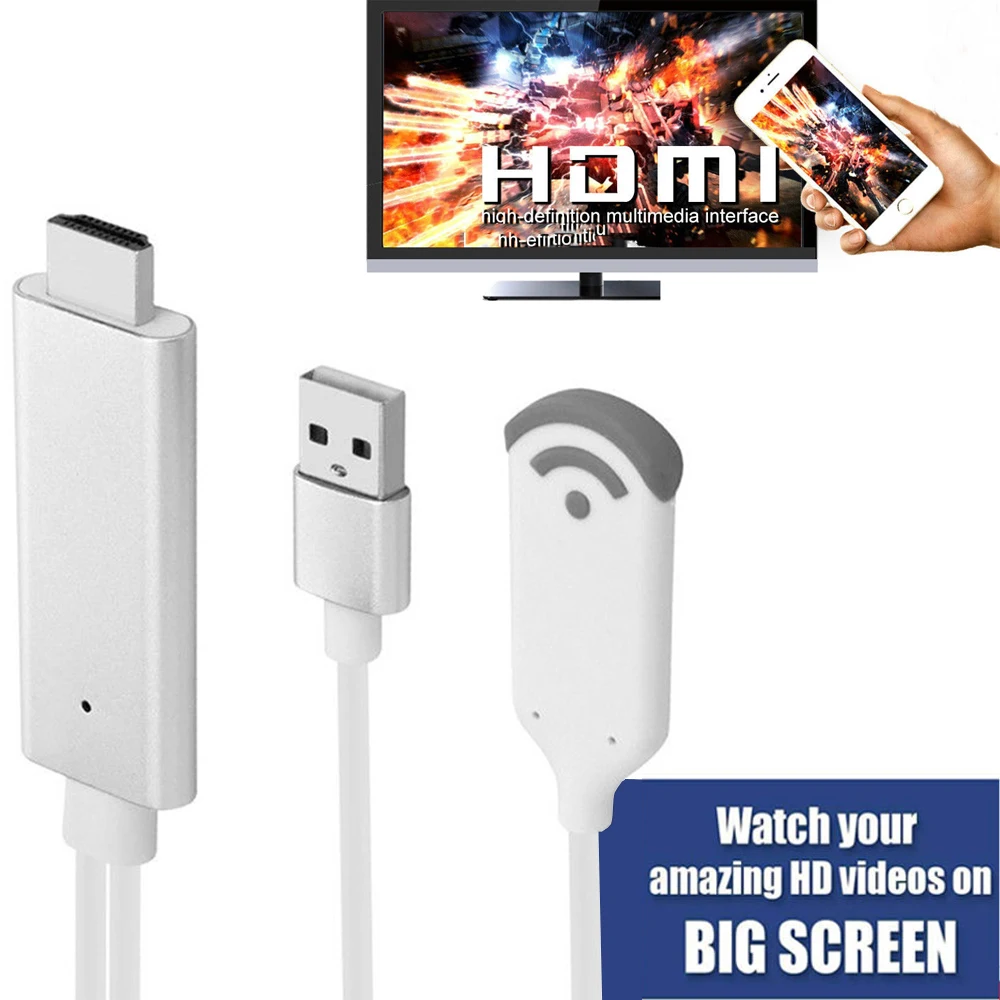 Беспроводной WiFi HDMI кабель HDTV видео адаптер для iPhone XS MAX XR X 5 6 7 8 Ios Android Samsung s6 edge s7 s8 S9