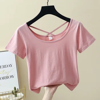 

Casual Loose Short Sleeve TShirts Sexy Gray Cotton Tee Shirt Femme Ladies Long Tops