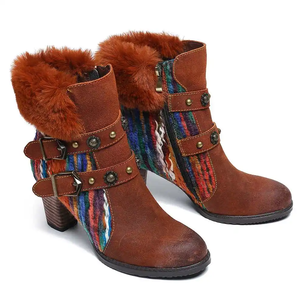 genuíno salto alto zíper botas senhoras sapatos