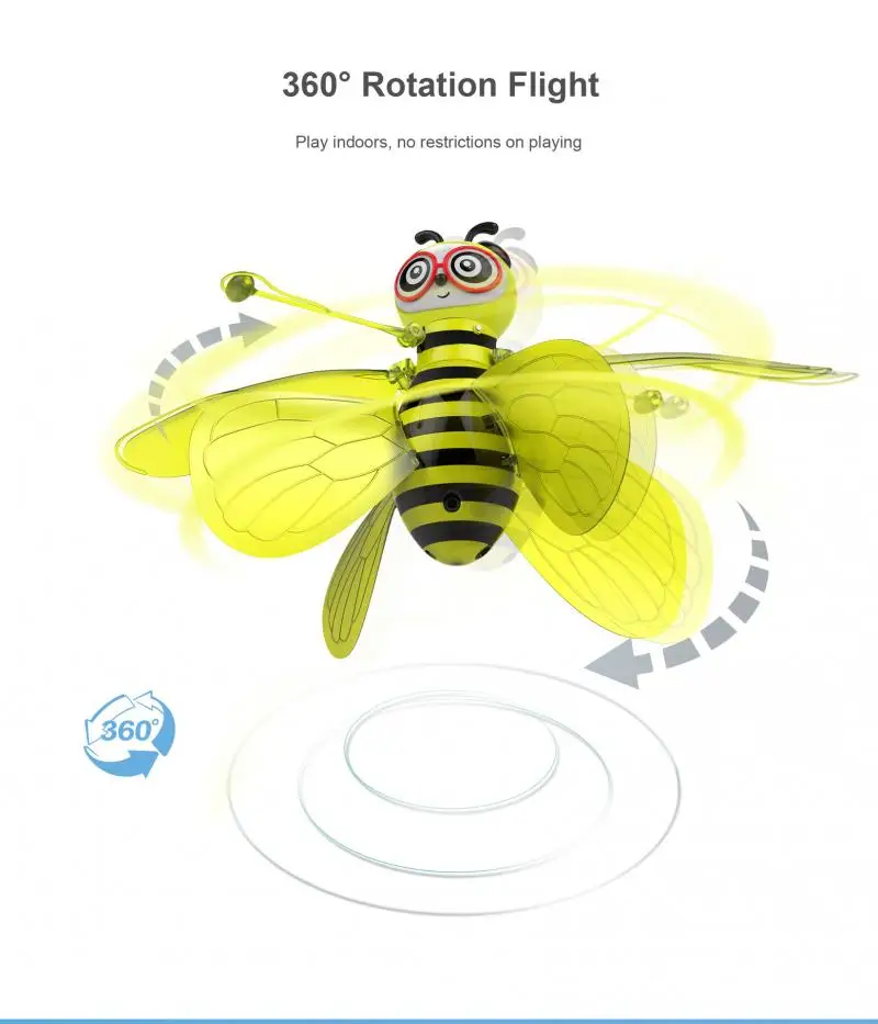 Mini Bee Drone UFO Remote Control Toys RC Animal Aircraft Toy Kids Dropship RC Helicopter Fly Ball Toys for Birthday Gift
