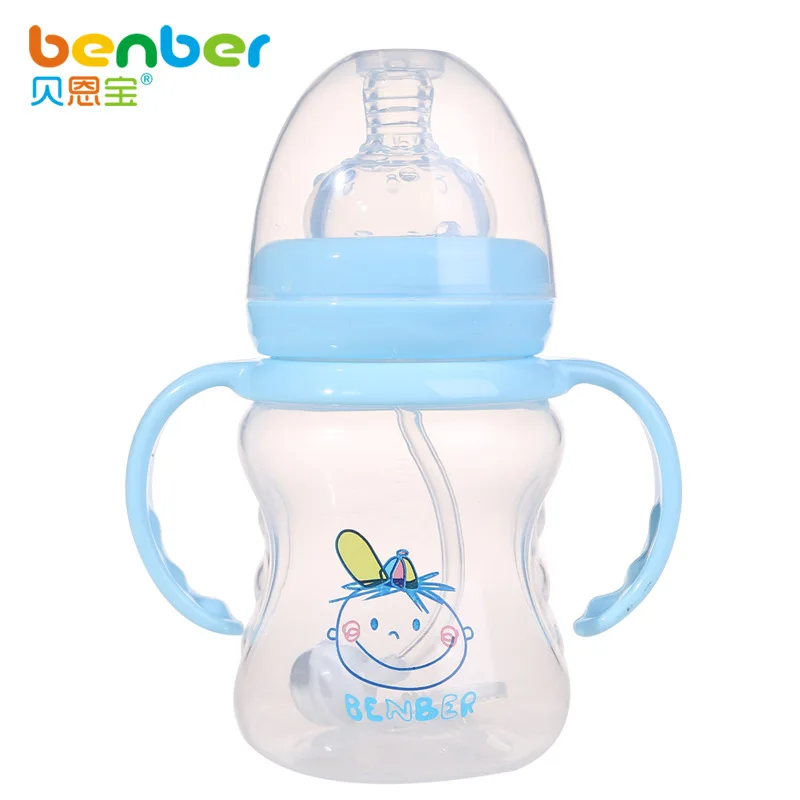 

New Style Wide Mouth Pp Small Feeding Bottle Finger-Shaped with Handle Automatic Feeding Bottle Infant Wide Mouth Feeding Bottle