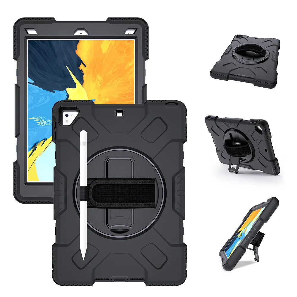 Black Чехол для iPad Pro 9,7 Air 2 iPad 9,7 дюймов чехол для планшета с держателем карандаша вращение на 360 Защитный ремешок JGX07 - Цвет: Black