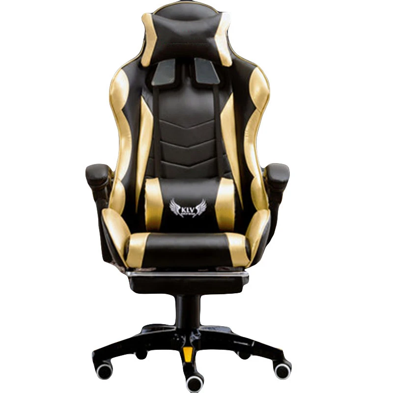 

KLV Silla Gamer Esport Gaming Chair Office Boss Armchair Can Lie Wheel With Latex Cushion Footrest Armrest Ergonomics Furniture