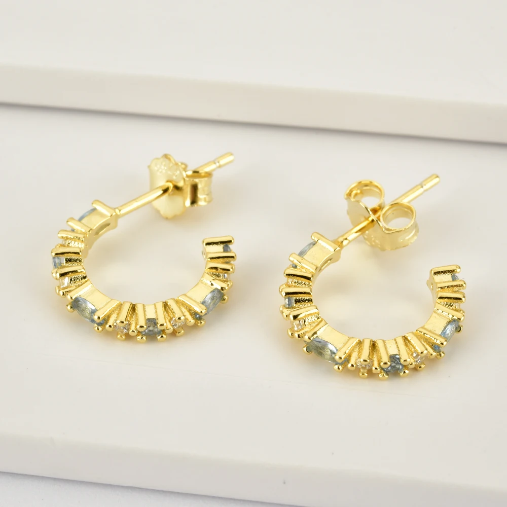 ANDYWEN 100% 925 Sterling Silver Rainbow Zircon CZ Big Hoops Circle Earring Round Piercing Pendiente Climber European Jewelry