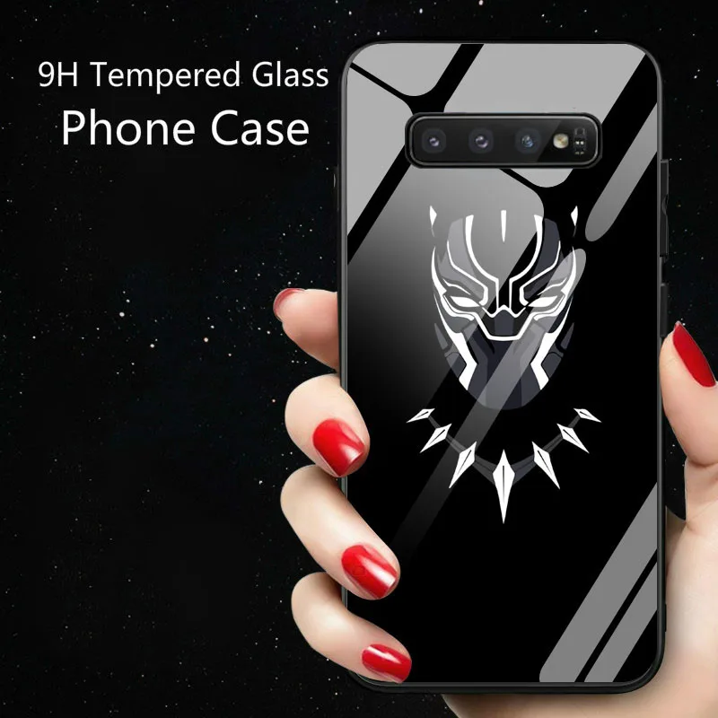 Marvel Iron Man Batman Venom Luminous Glass Case For Samsung S11 S10 e S9 S8 Plus Note 10 9 8 Avengers Phone Cover Coque Fundas