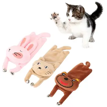 

Funny Plush Rabbit Bear Shape Bells Squeaking Pet Chewing Interactive Toy