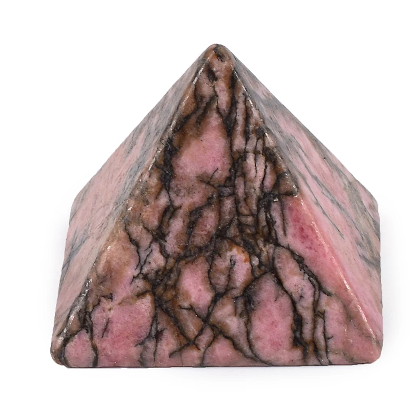 

Rhodonite Pyramid Figurine Miniatures Energy Healing Egypt Statue Feng shui Natural Stone Egyptian Crystal Model Home Decor Gift