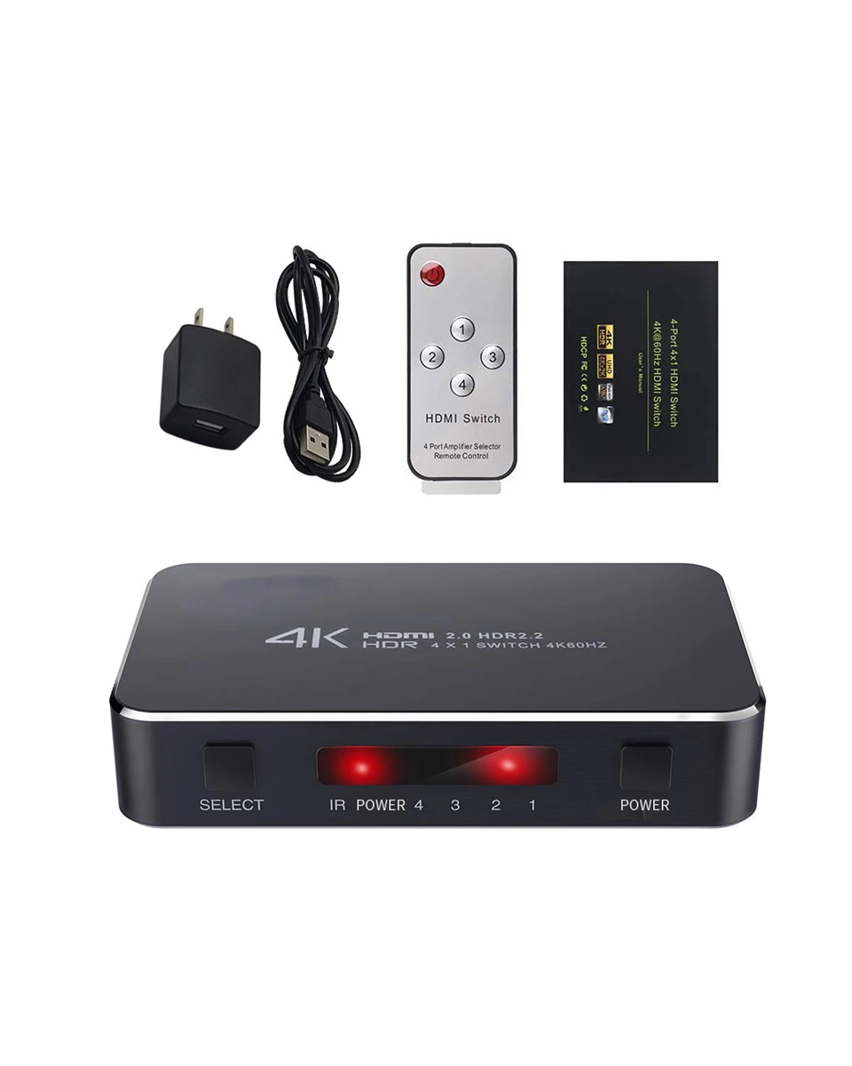 Выключатель UHD HDMI 2 0 4K 1x4 стандартный хаб с поддержкой HDCP и ИК пульта