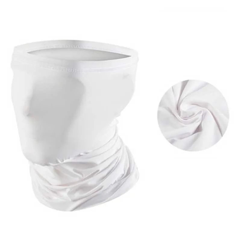 Fully wrapped white Летние маска для велоспорта дышащий Спорт на открытом воздухе маски для лица ледяной шелк бандана заячьи уши Маска Анти-УФ, для бега, тренировочные маска для лица - Цвет: Fully wrapped white