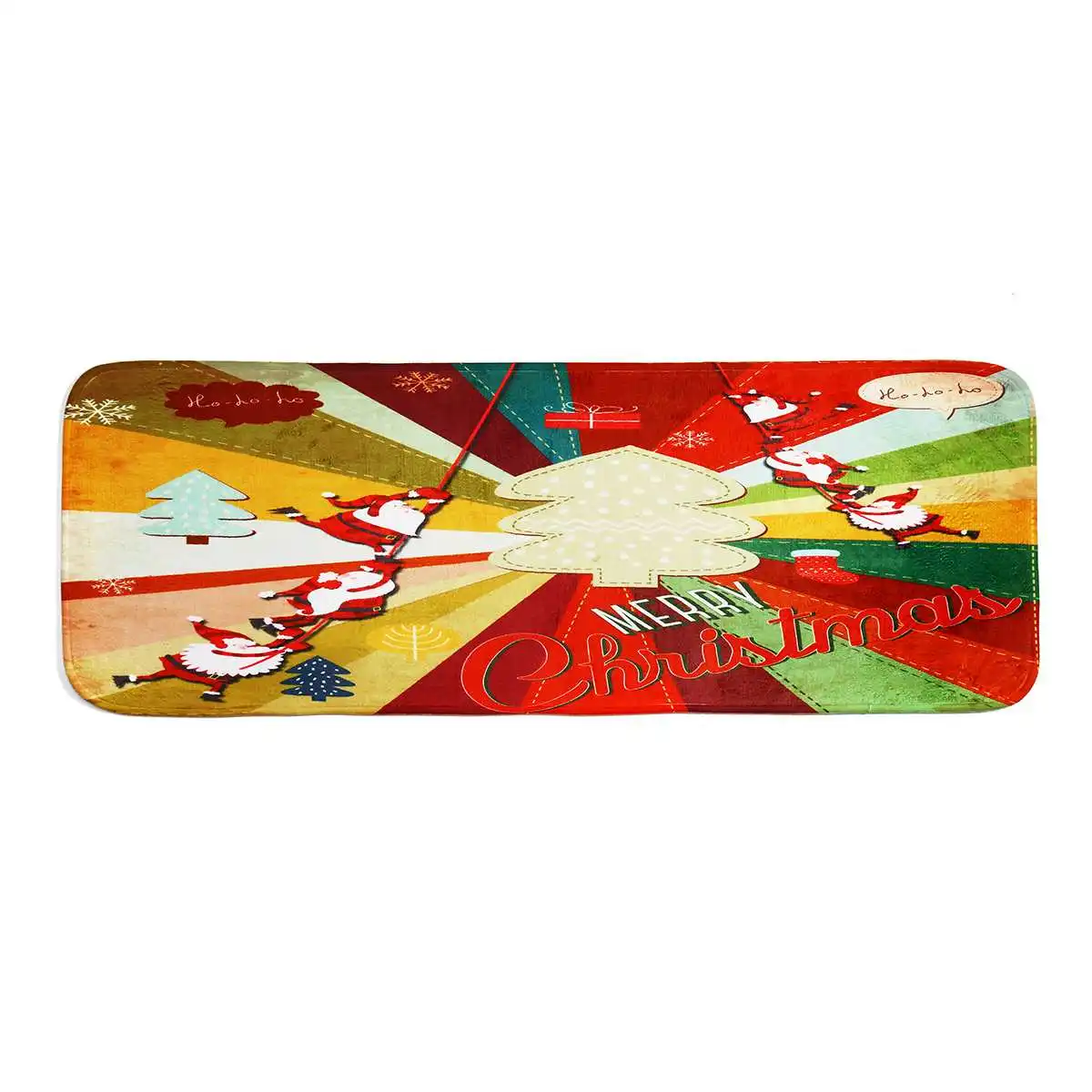 Colorful 40x120cm KIWARM коврик для ванной комнаты Рождество спальня коврик на кухню нескользящий Пол Дверной Коврик подарок украшение дома пропускающий воздух ковер - Цвет: Colorful 40x120cm