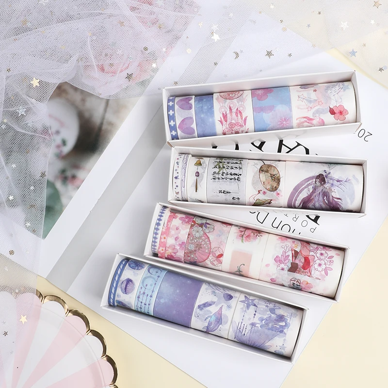 6-8 шт./компл. Whashi лента Kawaii малярный скотч фантазия Симпатичные лента DIY Скрапбукинг пуля журнал книжной графике канцелярские принадлежности