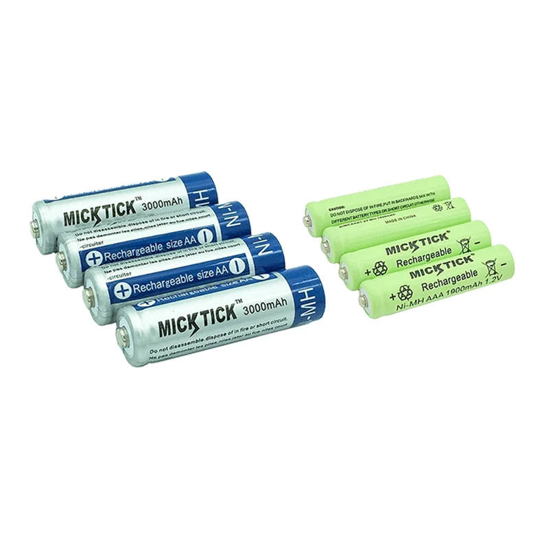 4 шт AA 3000mAh Ni-MH аккумуляторные батареи+ 4 шт AAA 1900mAh аккумуляторные батареи - Цвет: 4pcsAA and 4pcsAAA