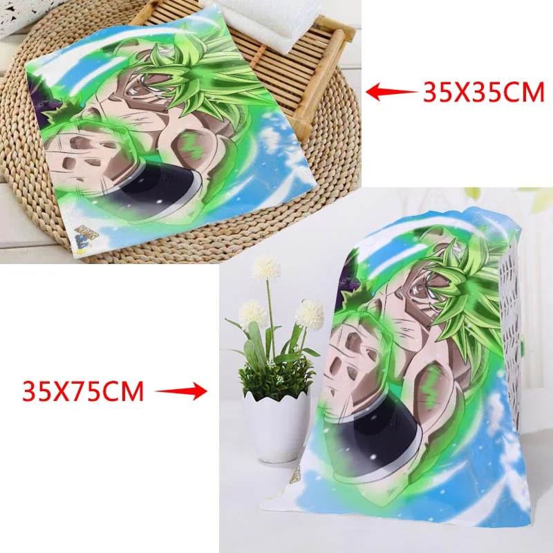 35x35cm,35x75cm Towels Custom Dragon Ball Super Broly Printed Square Towels Microfiber Absorbent Drying Bath Towels Washcloth - Цвет: 4