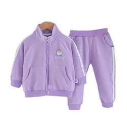 Ensemble veste et pantalon pour bébé fille, 2 pièces/ensemble, tenue de sport décontractée, nouvelle collection printemps automne 