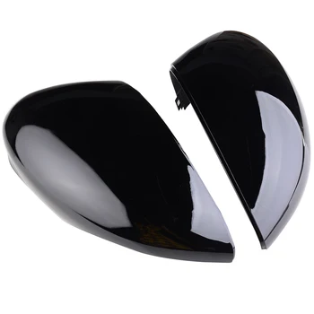

Mayitr 1pair Gloss Black Side Mirror Cover Cap Left/Right Wing Door For Ford Fiesta MK7 2008-