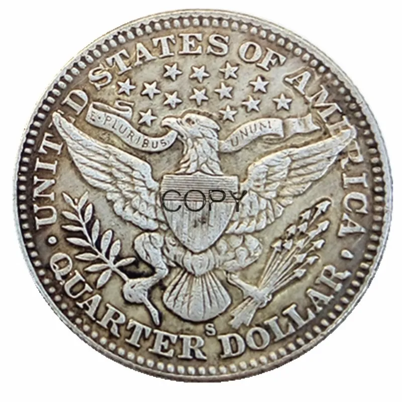 США монеты весь набор(1892-1916)-P-S-O-D 75 шт Парикмахерская четверть ДОЛЛАРОВ Розничная копия монет