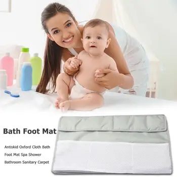 

71x55cm Mummy Bathroom Sponge Filling Foot Mat Antiskid Oxford Cloth Infant Shower Bathtub Pad with Mesh Storage Bag Tubs Carpet