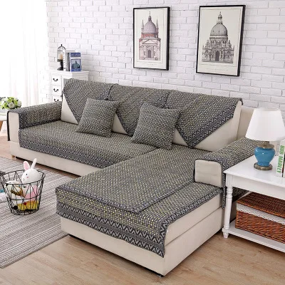 

Cotton woven checkered sofa cushion, thick cotton sofa cushion, non-slip cushion
