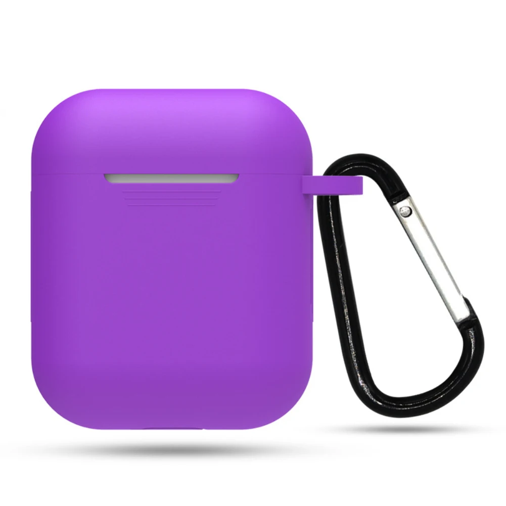 Мини Мягкий силиконовый чехол для Apple Airpods, роскошный противоударный чехол, чехол для гарнитура для Airpods, чехол для Air Pods, 1, 2, защитный чехол - Цвет: Purple