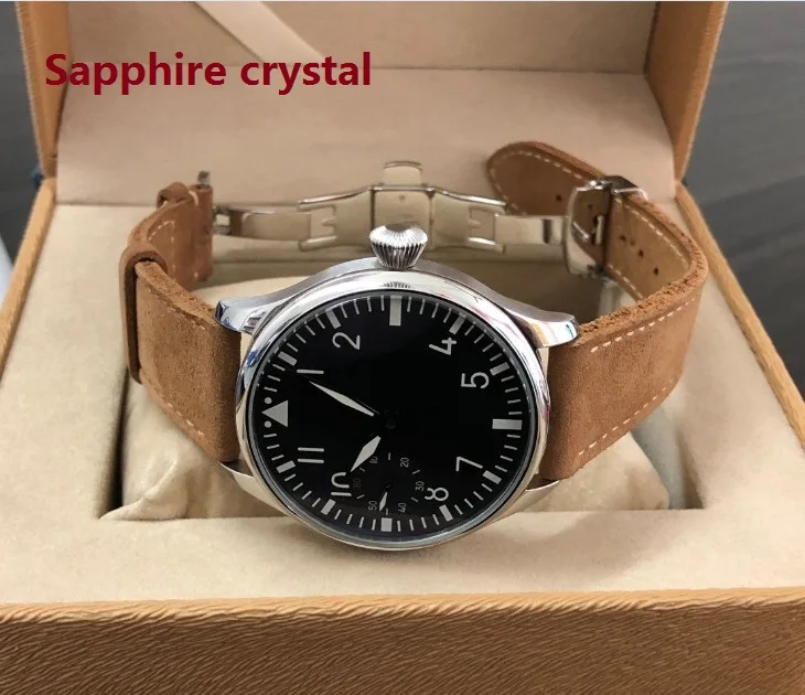 44 мм GEERVO Sapphire crystal Asian 6497 17 драгоценностей механические ручные ветрозащитные