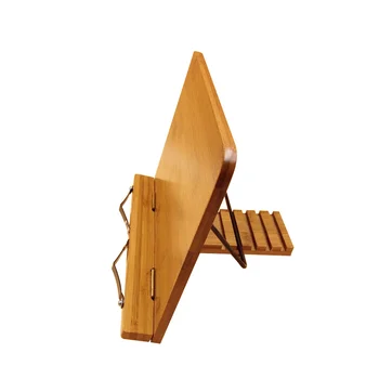 

28x20cm Bamboo Book Holder Adjustable Book Holder with Tray and Page Paper Clips Protable Bookstand Hands Free Book Stand