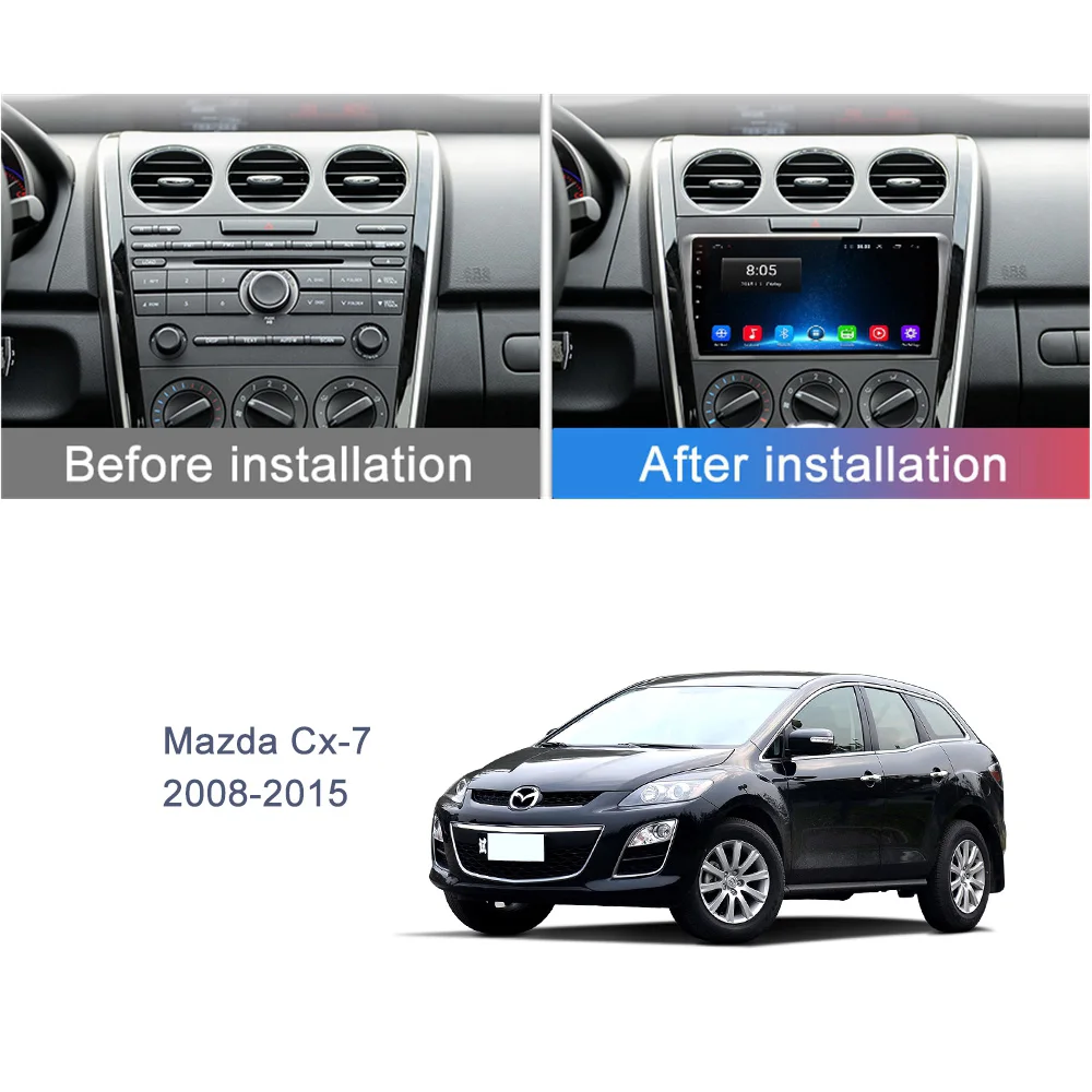 9 дюймов Android 9,1 Автомобильный gps для Mazda CX7 2008- навигация головное устройство тире стерео радио мультимедийный плеер Wifi Bluetooth