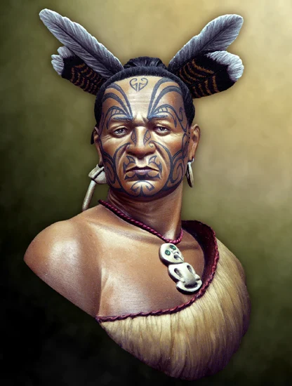 

Unassambled 1/10 ancient warrior man bust with Feather Resin figure miniature model kits Unpainted