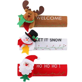 

16*24cm Christmas Refrigerator Door Handle Cover Kitchen Appliance Decor Handles Antiskid Protector Gloves for Fridge Oven