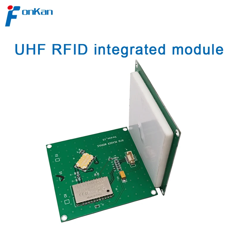 

FONKAN ISO18000-6C 3M Rang UHF RFID Integrated Reader Module TTL232 with 4dbi Antenna 70*70MM 865-868Mhz 902-928mhz Free SDK