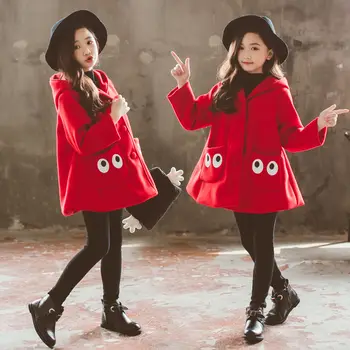 

2020 New Girls Woolen Coat Big Boy Winter Fashion Korean Version of The Long Section Thickened Children's Woolen Coat 12T