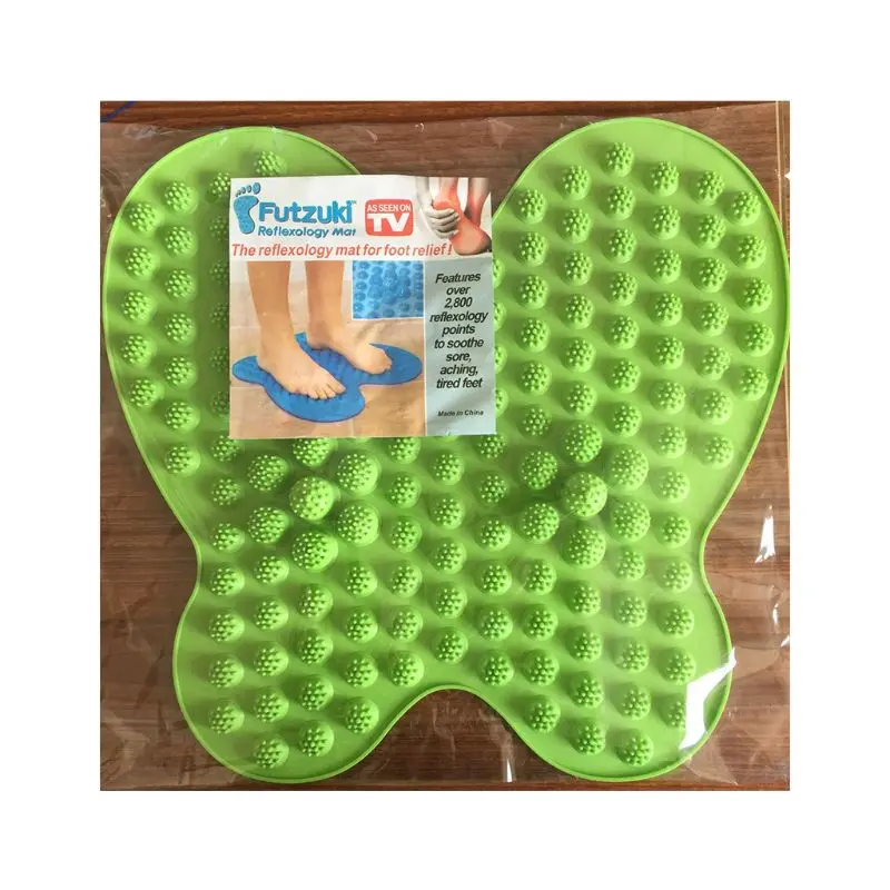 green Массажер для ног с бабочкой, коврик для ног, рефлексологический Массажный коврик для ходьбы, забота о здоровье - Цвет: green