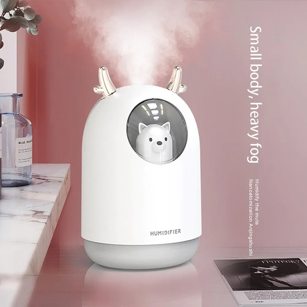  USB Mini Humidifier Cool Mist Cute Portable Air Humidifier With Night Light Air Diffuser For Bedroo