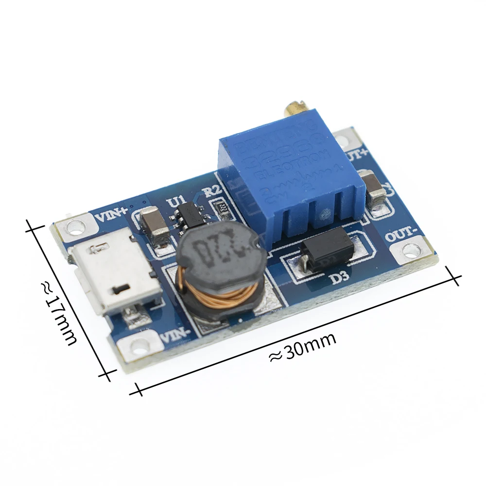 Повышающий преобразователь MT3608 Регулируемый постоянного тока с микро USB 2 А 24 В до
