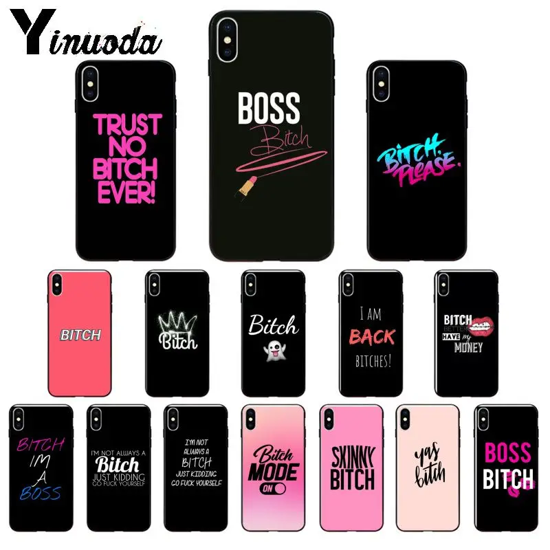 

Yinuoda Boss Bitch TPU Soft Silicone Phone Case Cover for iPhone X XS MAX 6 6s 7 7plus 8 8Plus 5 5S SE XR 11 11pro max