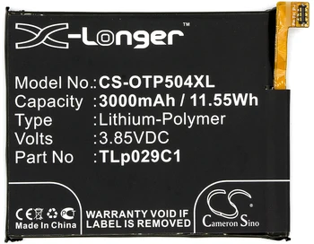 

Cameron Sino TLp029C1 Battery for Alcatel A30 Plus A30 Plus LTE A30 5049Z 5049S 5049W A30 Fierce A30 Fierce LTE 3000mAh