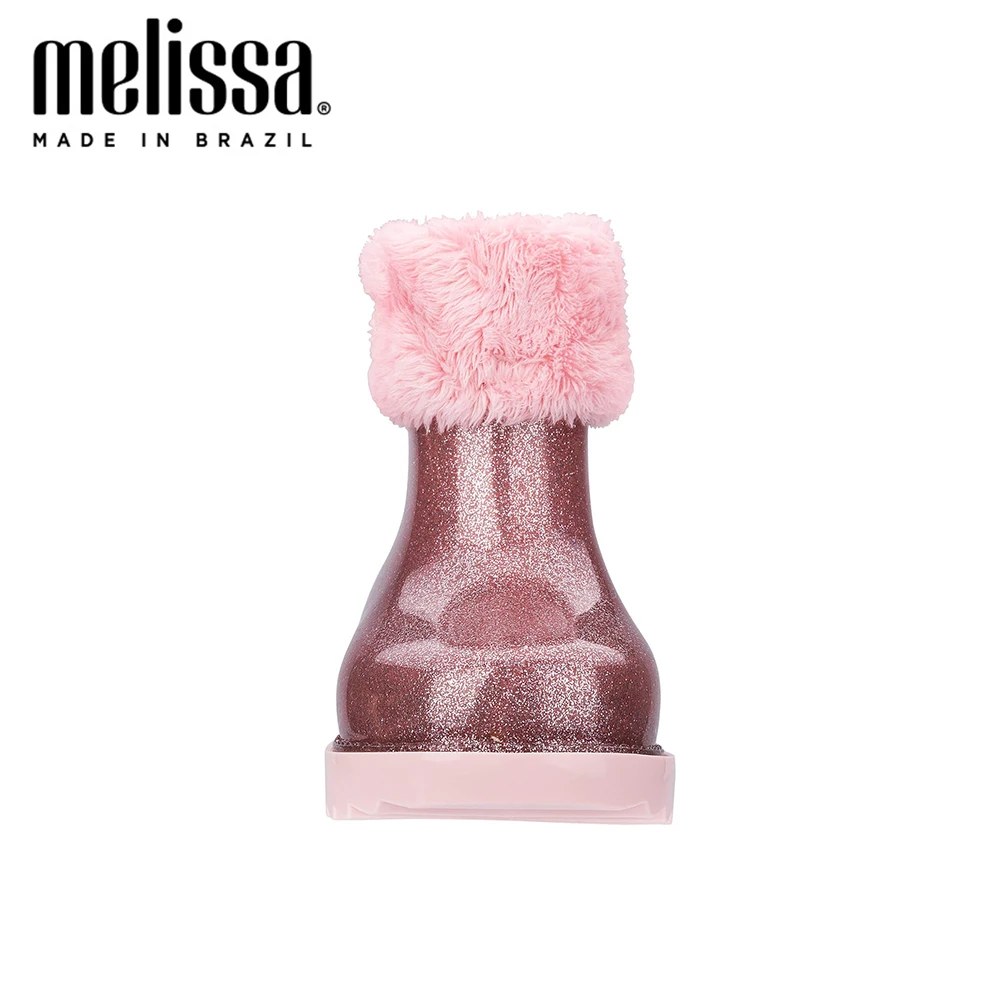 Melissa/резиновые сапоги Mini Melissa II; прозрачная обувь для девочек; плюшевые зимние сапоги; Новинка года; теплые зимние детские сапоги; нескользящая Мягкая подошва для детей